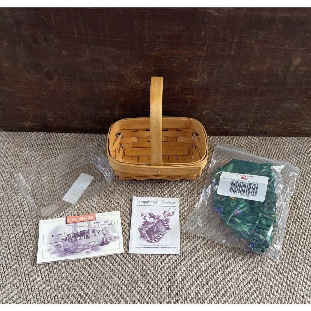 1996 Longaberger Horizon Of Hope Basket Combo Recipe Cards Emerald Vine